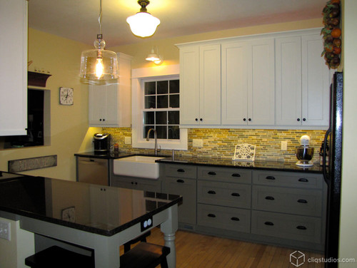 Black Granite Countertop And Cabinet, Light Grey Kitchen Cabinets With Black Granite Countertops