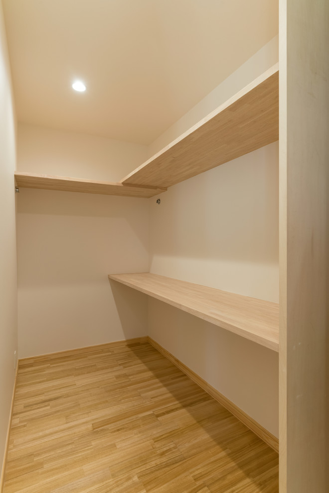 This is an example of a storage and wardrobe in Tokyo.