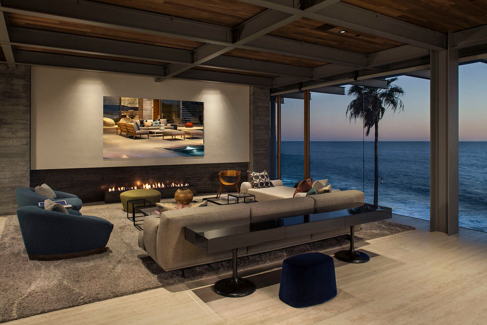 Inspiration for a contemporary living room in Orange County.