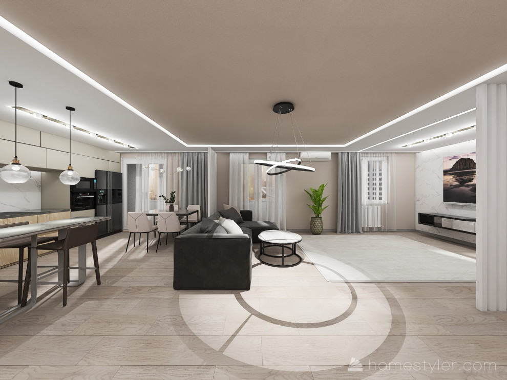 ул. Панфиловцев, г. Хабаровск, Кухня-гостиная