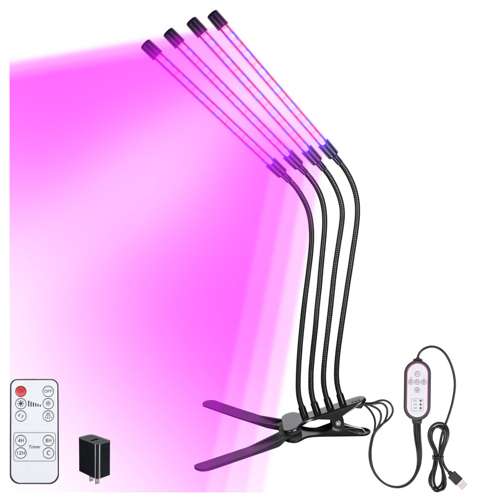 LED Grow Light Full Spectrum Clip USB Plant Growing Lamp Remote