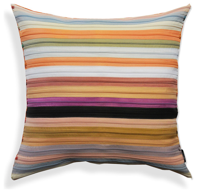 MultiColor Striped Throw Pillow Contemporary Decorative Pillows