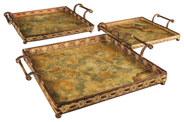 Set and 3 Square Malta Trays