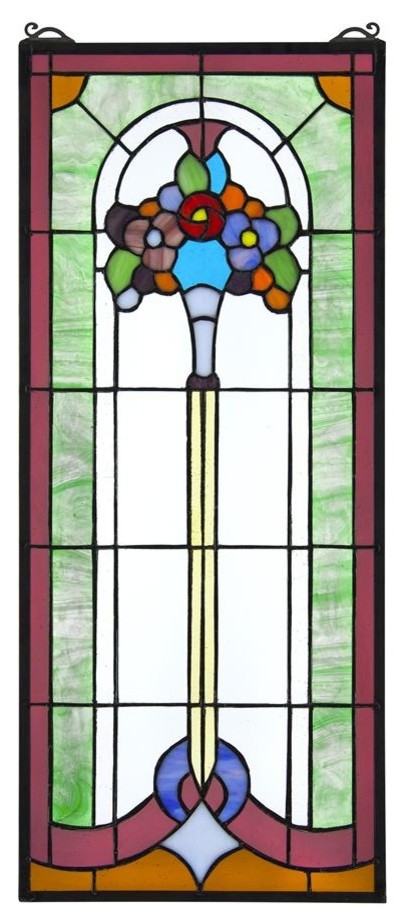 Bouquet of Poseys Stained Glass Window