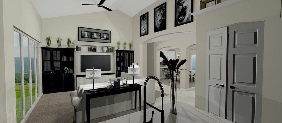 Inspiration for a large transitional home design remodel in Phoenix