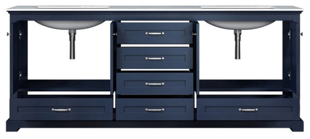 Dukes 80" Navy Blue Double Vanity - Transitional - Bathroom Vanities ...