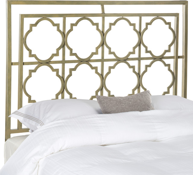 Safavieh Silva Metal Headboard, French Silver Mediterranean