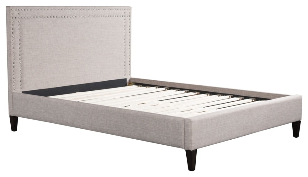 Renaissance Queen Bed Dove Gray, 63.4"W x 87"D x 46.9"H Transitional