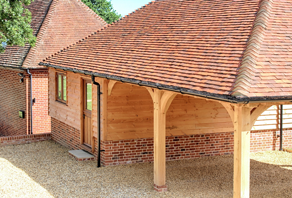 Classic Roof on Oak Framed Car Port - Rustic - Garage - Hampshire - by ...
