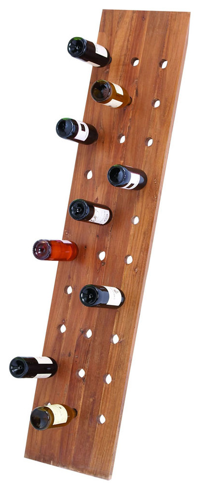 Simple & Suave 69in. Wooden Wine Rack in Glossy Brown Finish