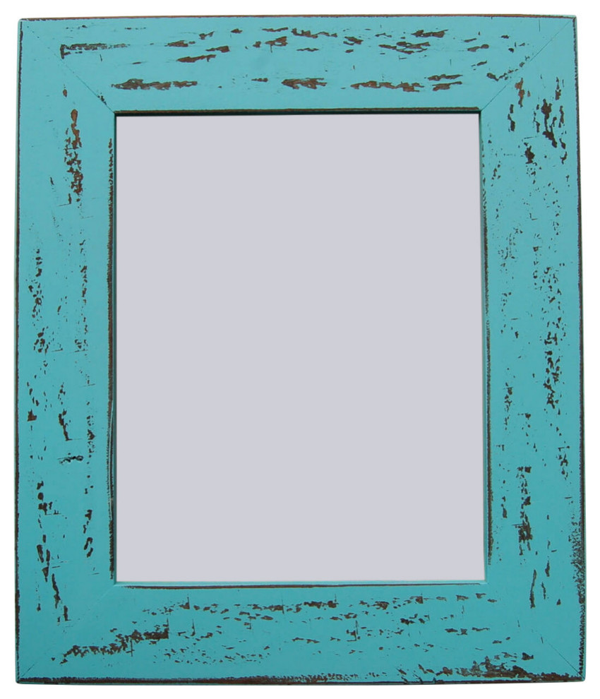 Rustic Malibu Blue Distressed Wood Frame, 4"x6"