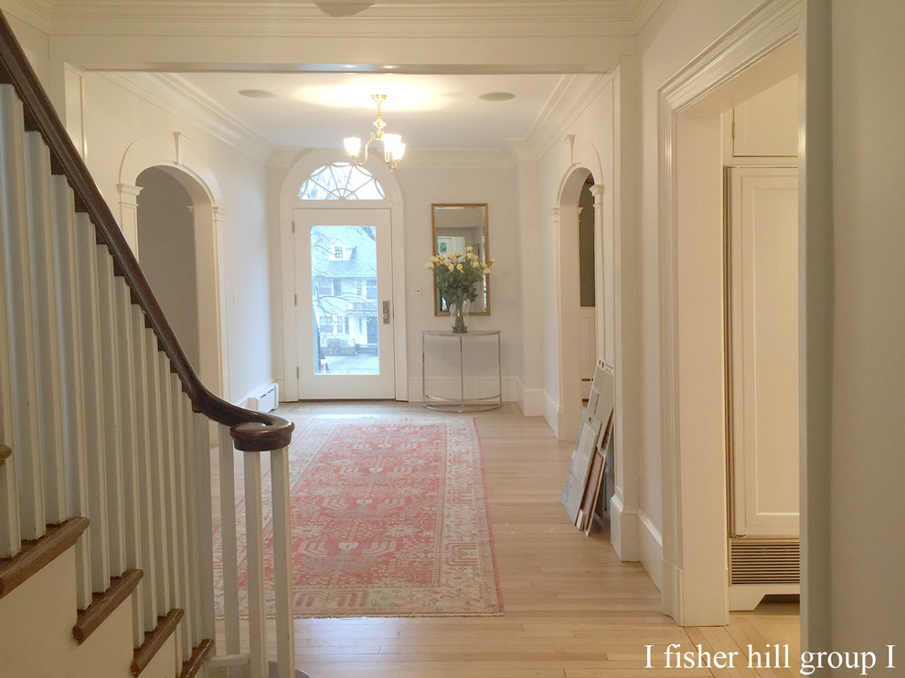 demilune steel and stone entry table