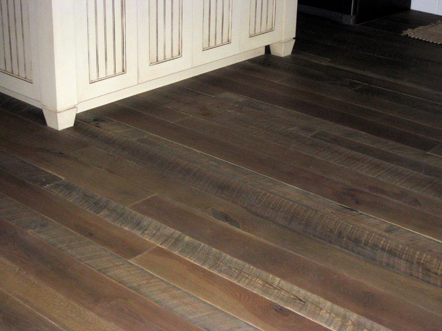 Textured Top Plank Flooring With Jacobean Grey Stain