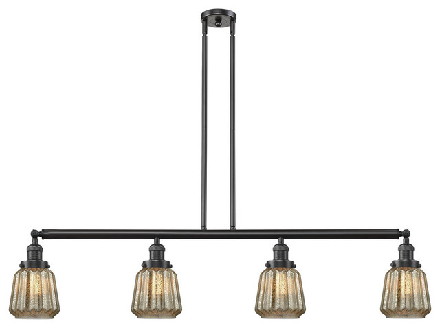 Chatham 4 Light Island Light In Oil Rubbed Bronze Industrial Kitchen Island Lighting By Lighting New York