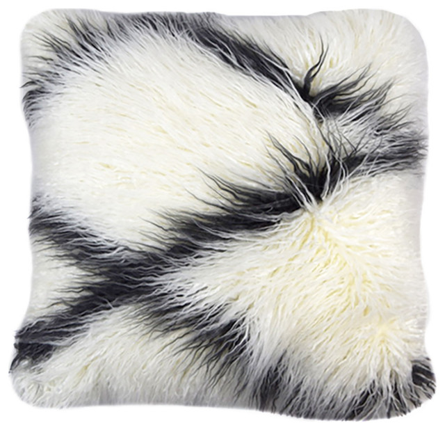 LUZIO Diamond Tibet Vegan Faux Fur Pillow Cover 15.7x15.7
