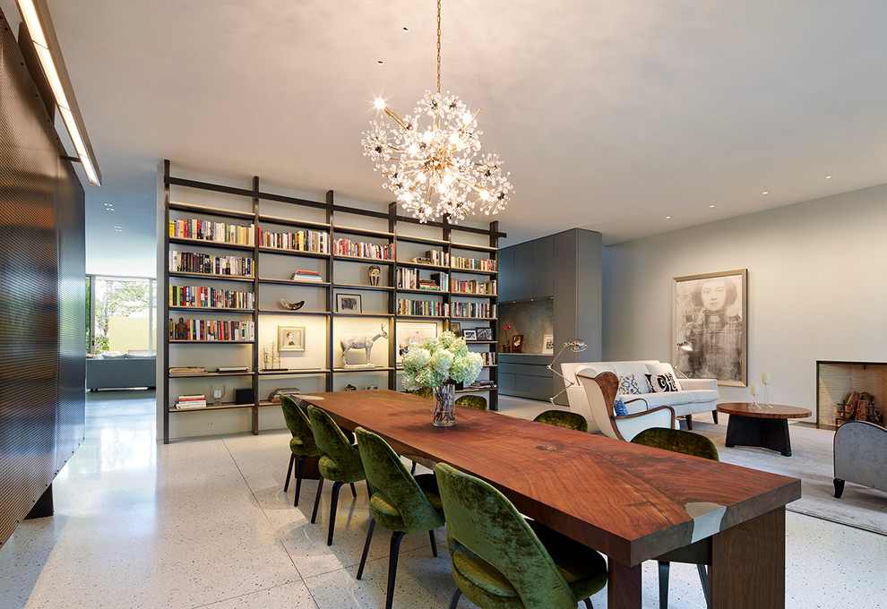 This is an example of a contemporary open plan dining in Chicago.