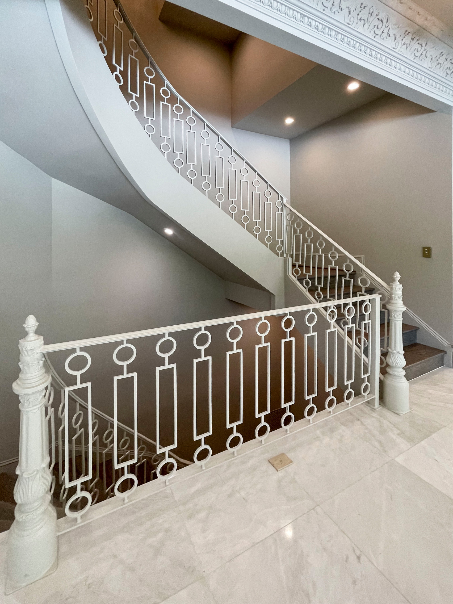104_Curved Staircases in 18th Century French Inspired Mansion, Mclean VA 22101