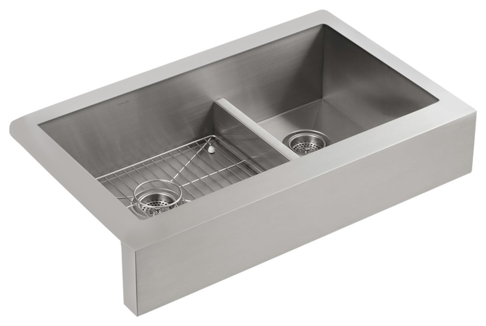 Kohler K-3945 Vault 36 Double Basin Under-Mount 18-Gauge - Contemporary - Kitchen Sinks - by Buildcom | Houzz