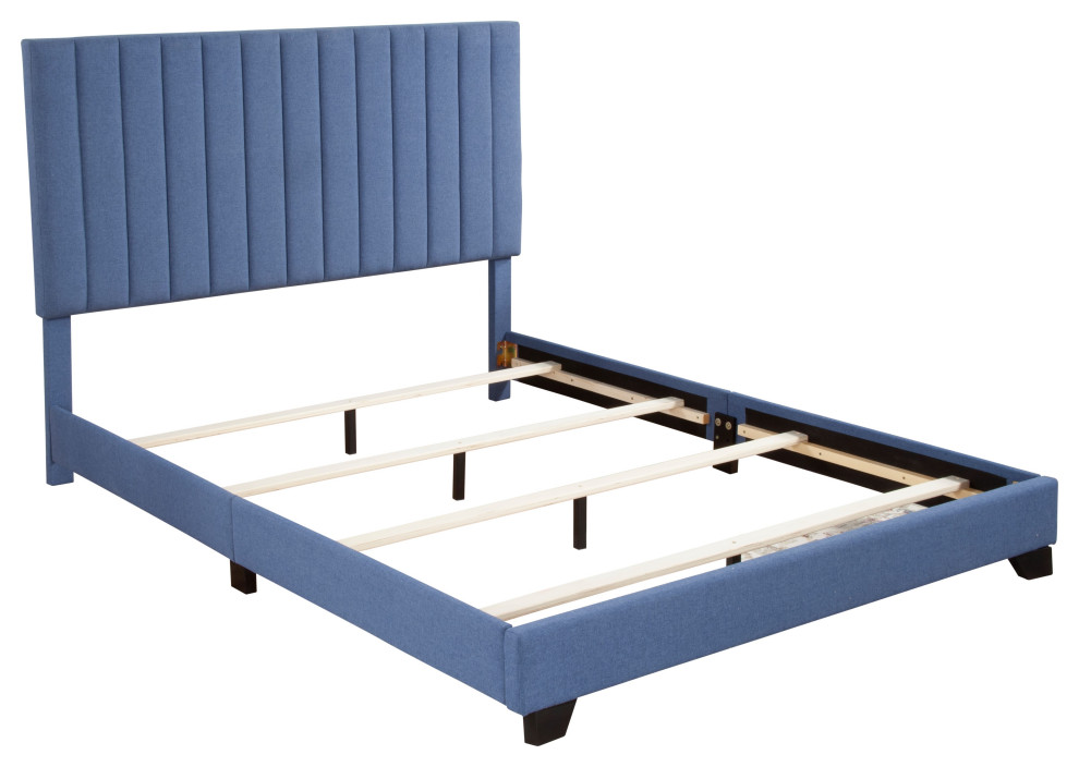 Channel Tufted Bed-in-a-Box, Blue, King