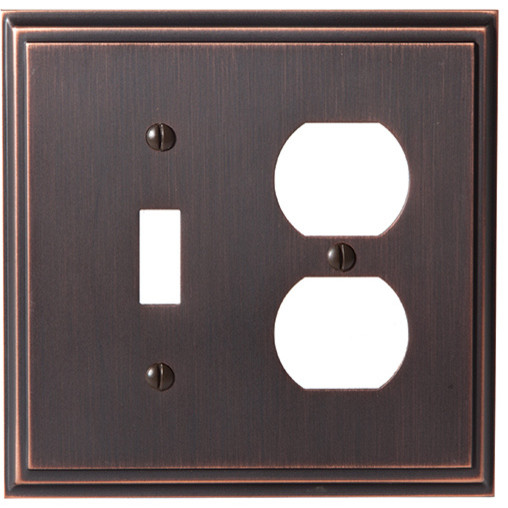 Amerock BP36524ORB Wallplate, Oil Rubbed Bronze, 1 Toggle and 2 Plug