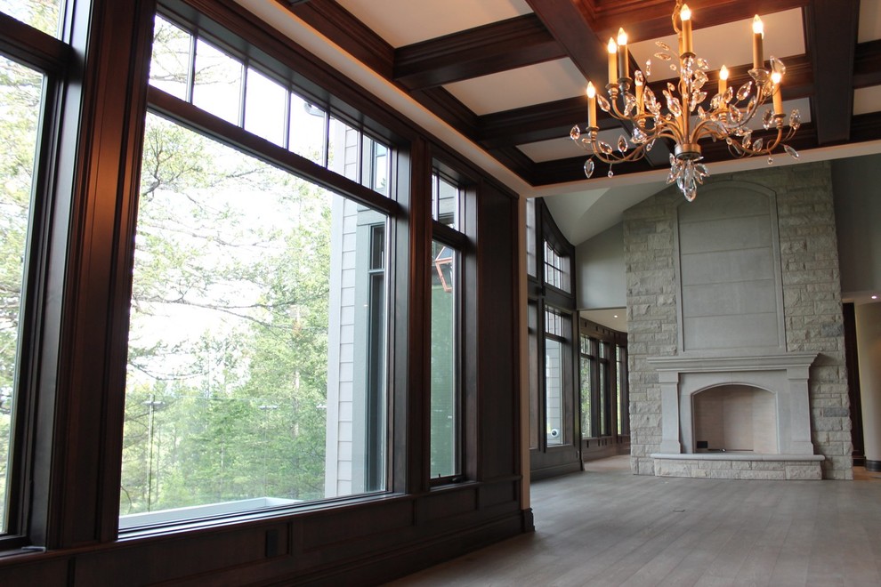 Inspiration for a transitional home design remodel in Calgary