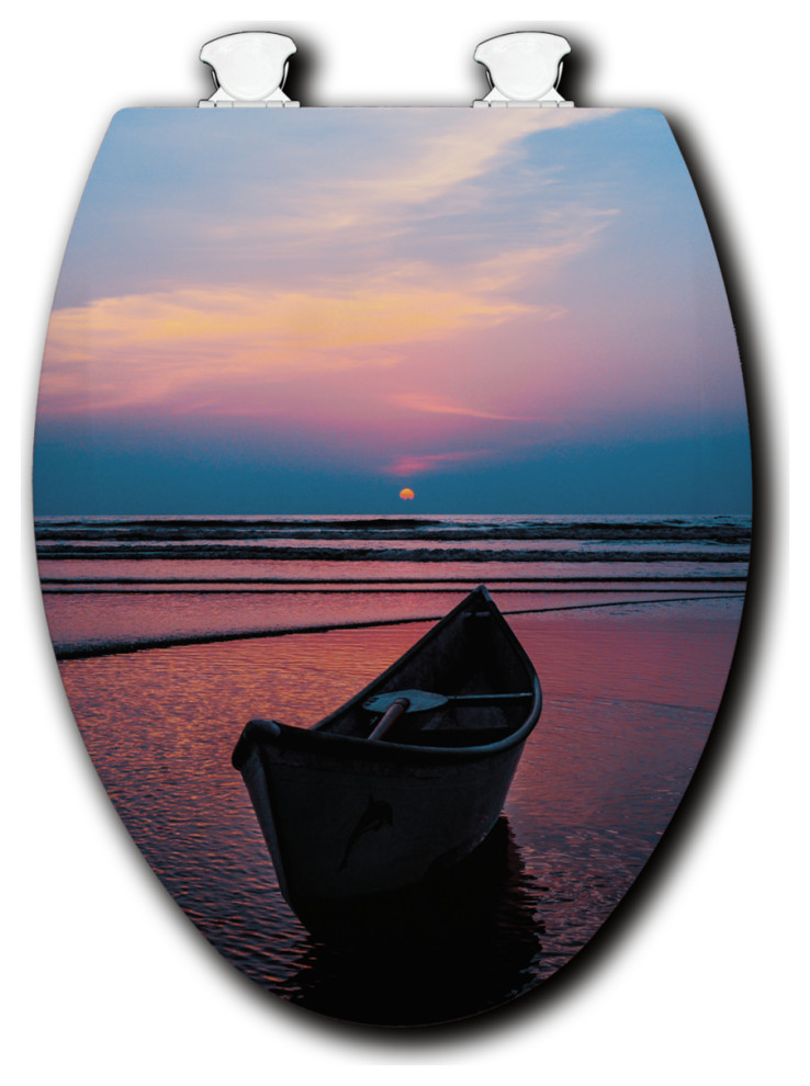 White Toilet Seat, Washed Ashore Beach Style Toilet Seats by WGI