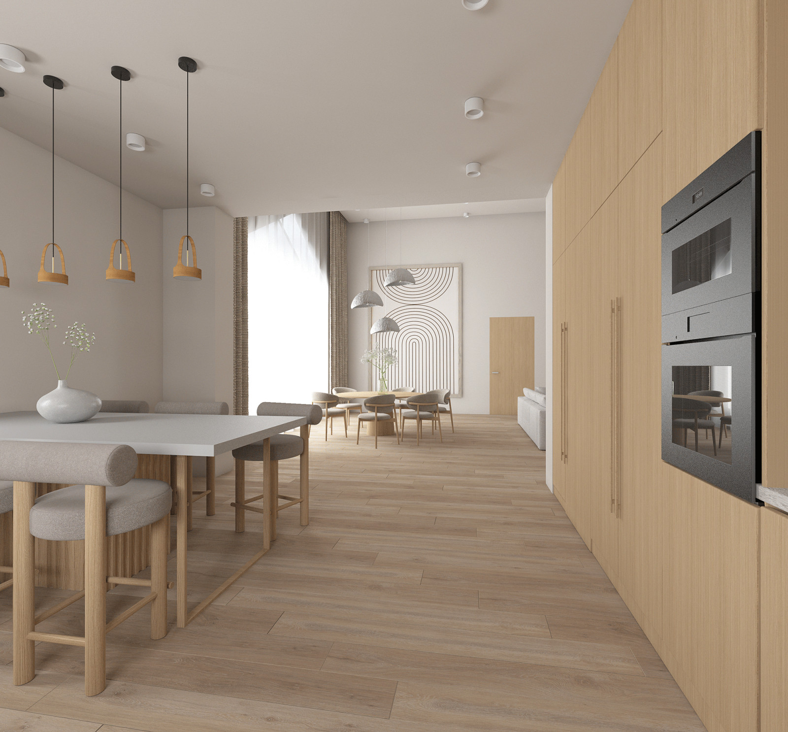 Дизайн-проект кухни-гостиной / с. Булгаково, Уфимский район