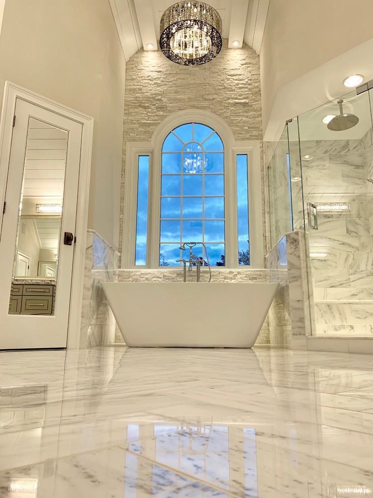 White Master Bathroom