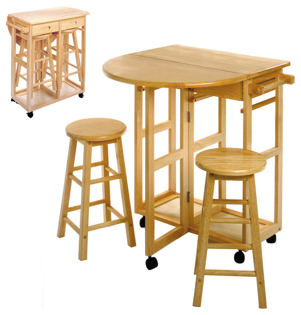 Winsome Wood Transitional Beech Composite Wood 3Piece Table Set