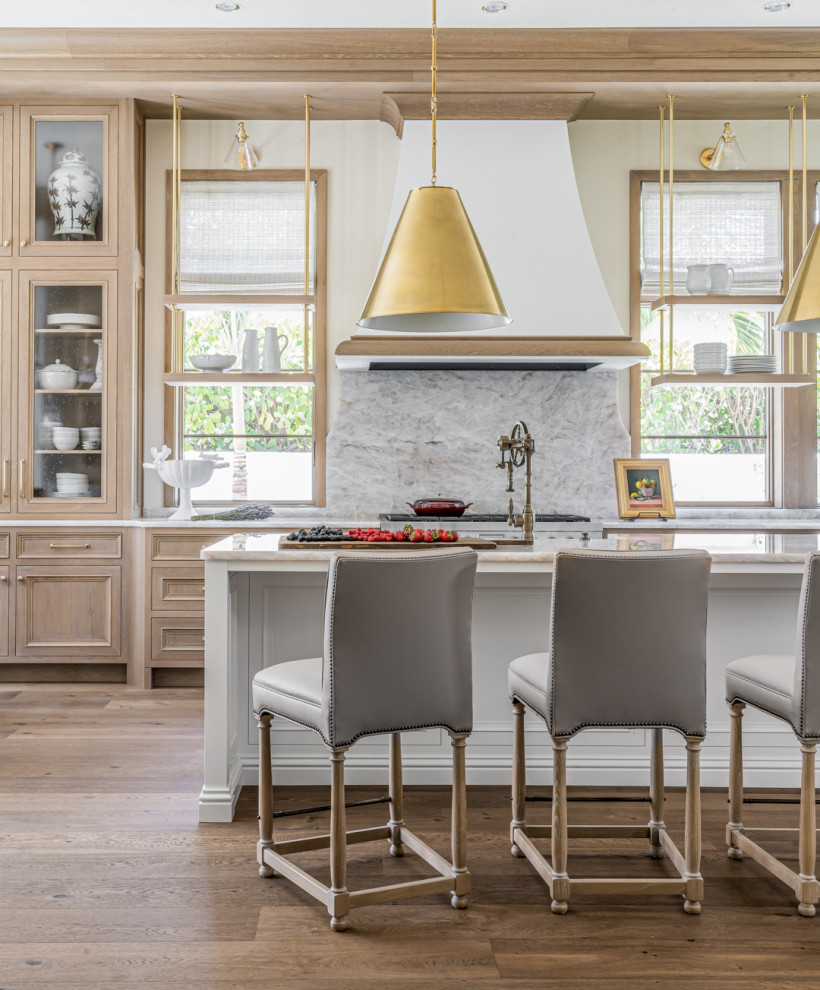 Example of a transitional kitchen design in Miami