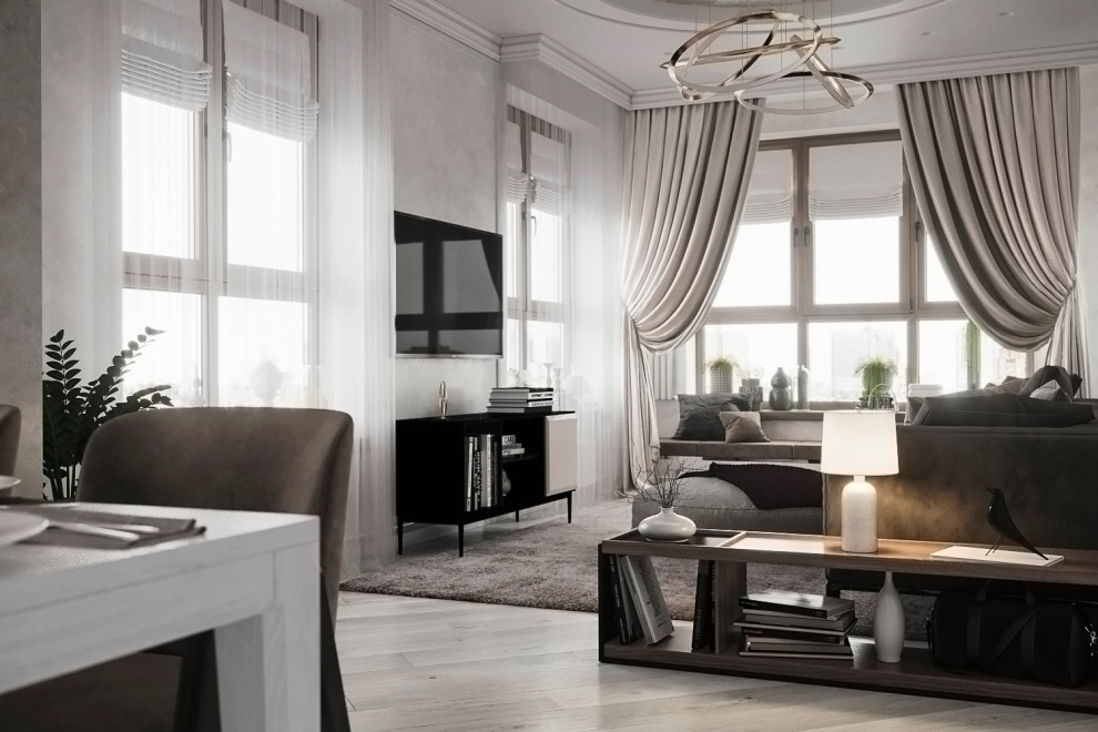 Гостиная-столовая ЖК Макаровский, Екатеринбург.