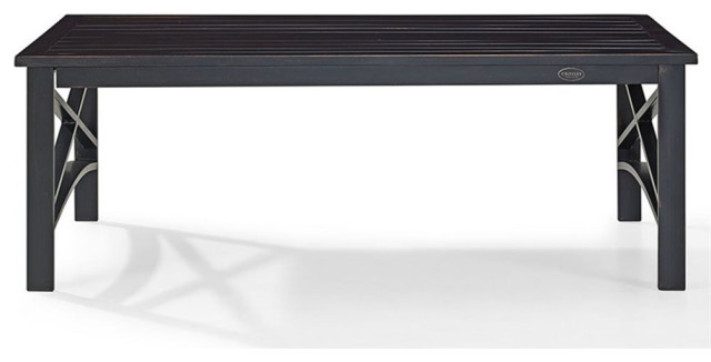 Crosley Furniture Kaplan Metal Patio Coffee Table in Oil Rubbed Bronze ...