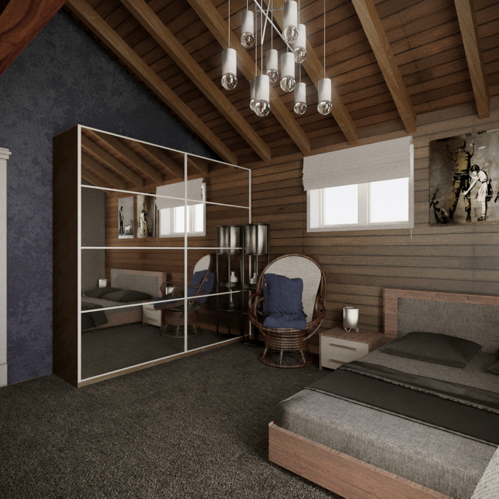 спальня на мансардном этаже