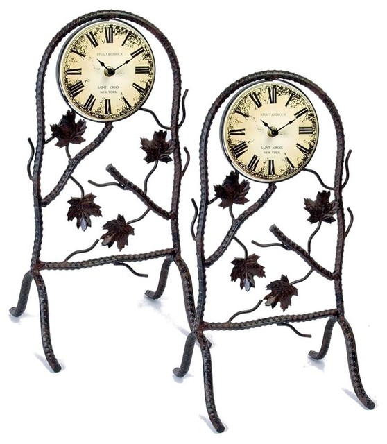 Wrought Iron Clocks Black Finish Set Of 2 Wrought Iron Clocks Black Finish Set Of 2