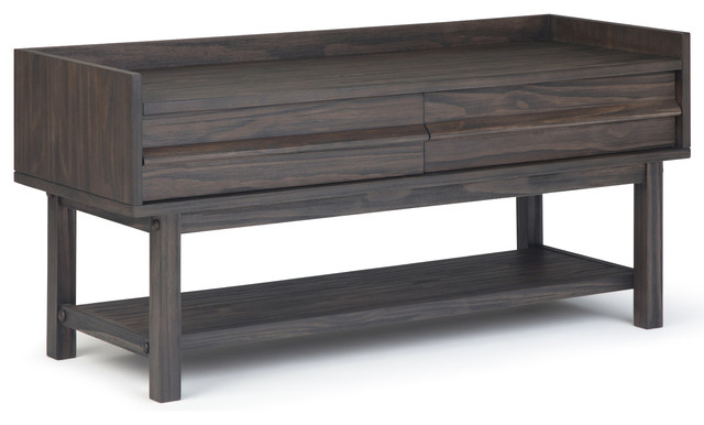 Tabler Solid Wood 48 Rustic Modern Entryway Bench Driftwood