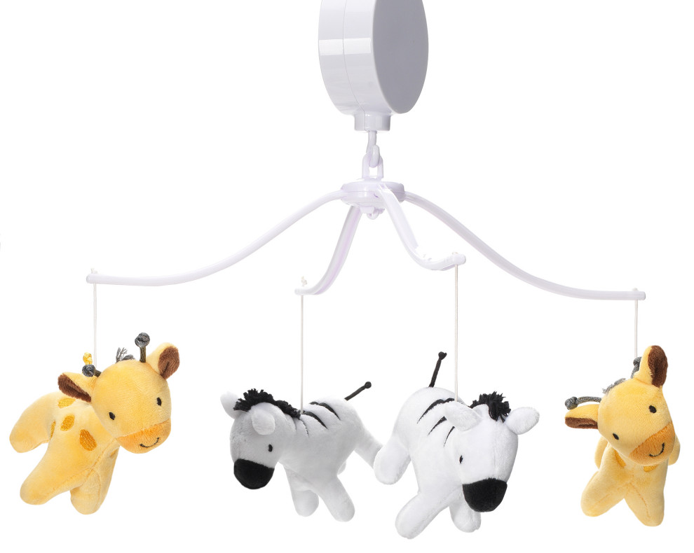 Bedtime Originals Mighty Jungle Animals Giraffe/Zebra Musical Baby Crib