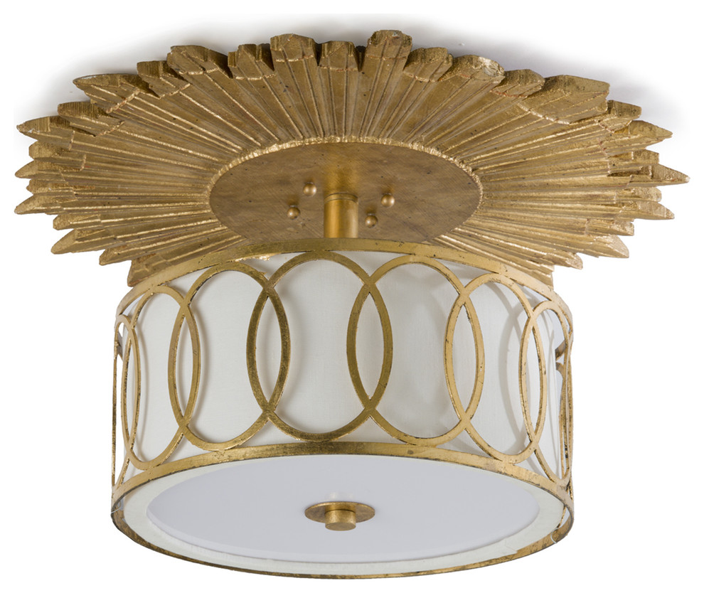 Stanwyck Hollywood Mirror Glass Semi-Flush Ceiling Mount Fixture