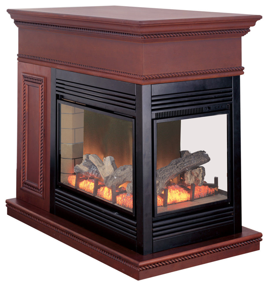 Full Size Electric Peninsula Fireplace With Remote Control