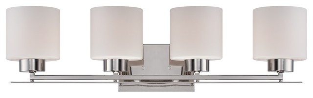 Nuvo Vista 4 Light Vanity Fixture with Etched Opal Glass 