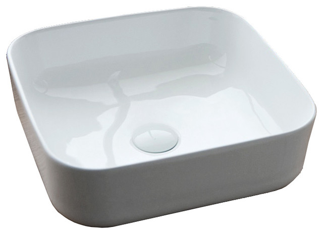 Helsinki White Bathroom Sink, Square