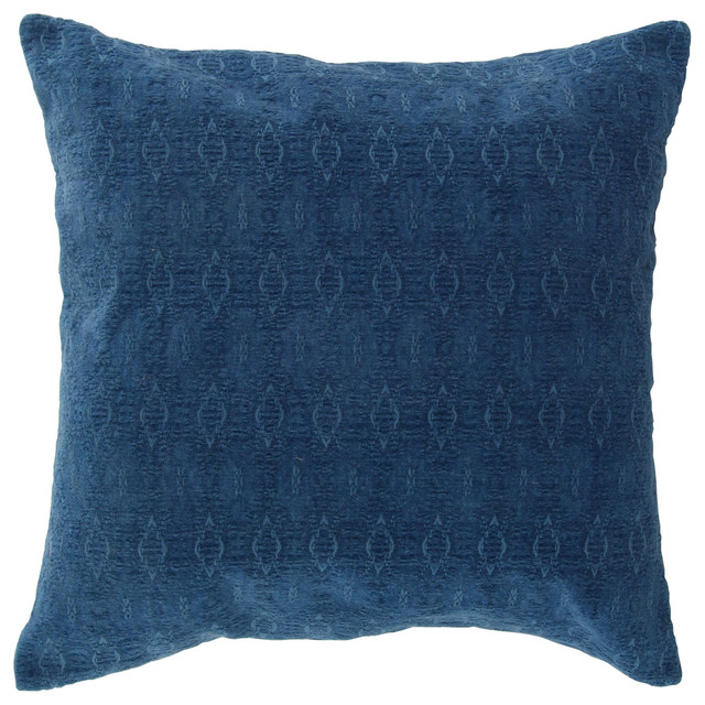 Large Square Blue Throw Pillow With 