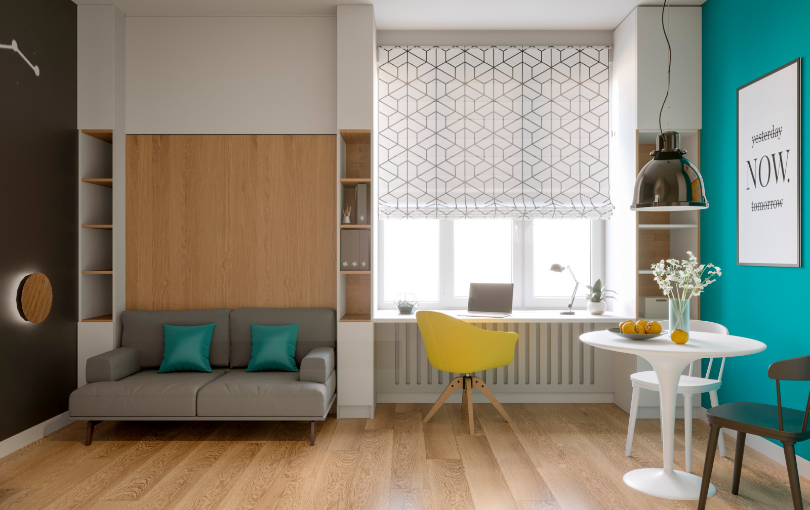 Студия 27м с кроватью-трансформером