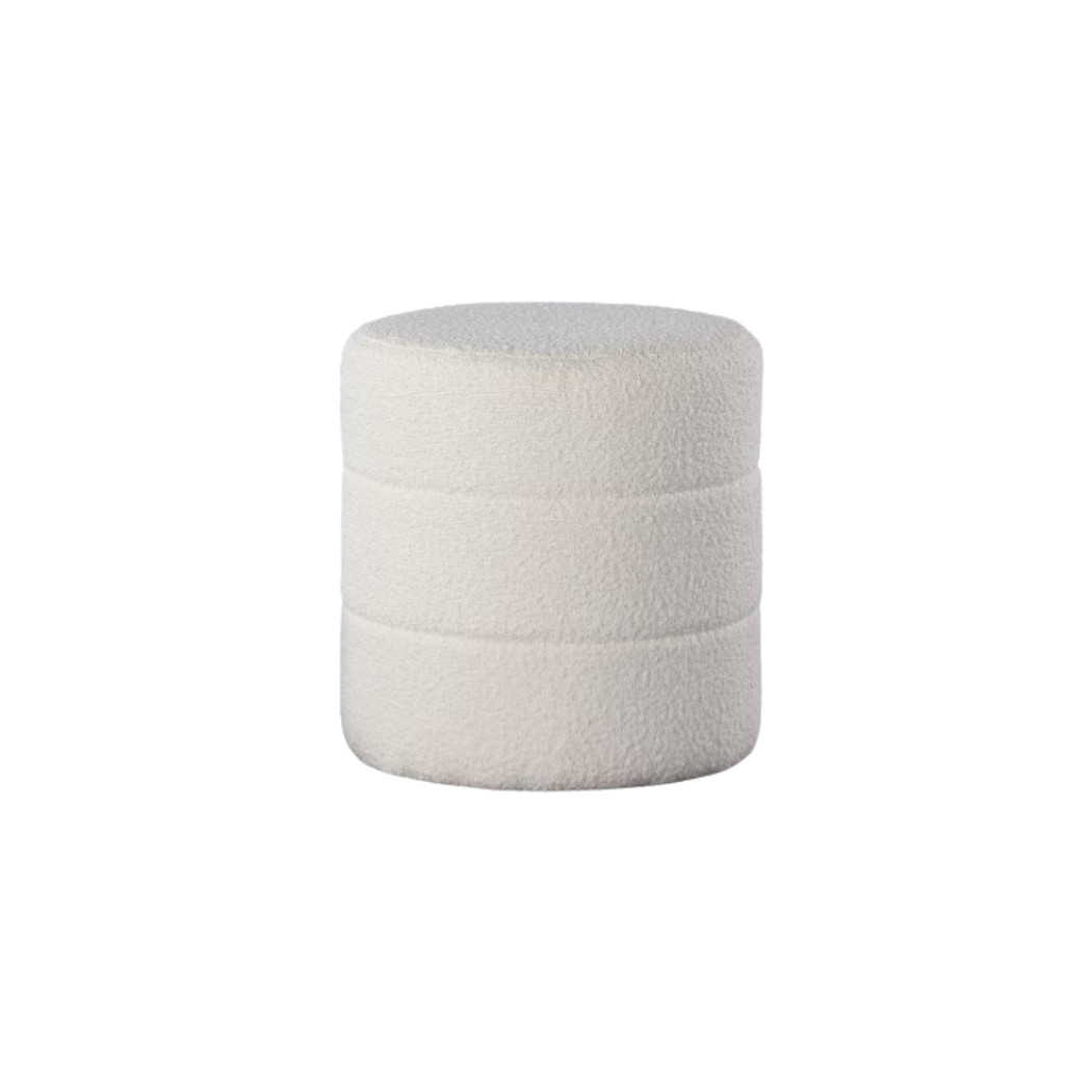 Retailer: Target | Round Upholstered Ottoman Cream Boucle - HomePop: Textured