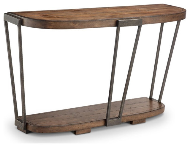 Magnussen Yukon Industrial Bourbon and Aged Iron Entryway Table ...