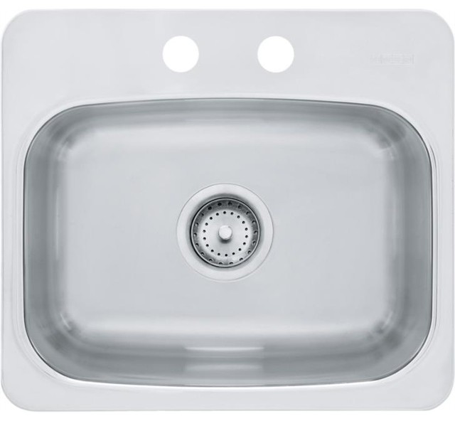 Franke Bmsk802 Axis Single Basin Undermount Drop 10007 Sink With 2 Faucet Holes