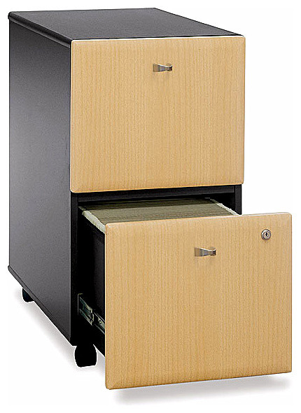 Assembled File Cabinet in Black & Beech - Series A