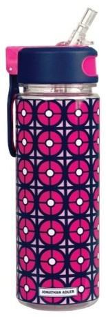 Jonathan Adler Water Bottle with Straw, Iron Gate