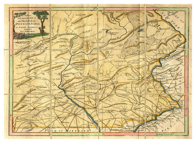 Folded Map: Pennsylvania - Framed