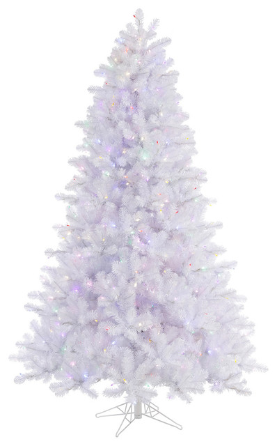 Vickerman Pine Christmas Tree, 300 Multi Colored LED, Crystal White, 4.5'x37"
