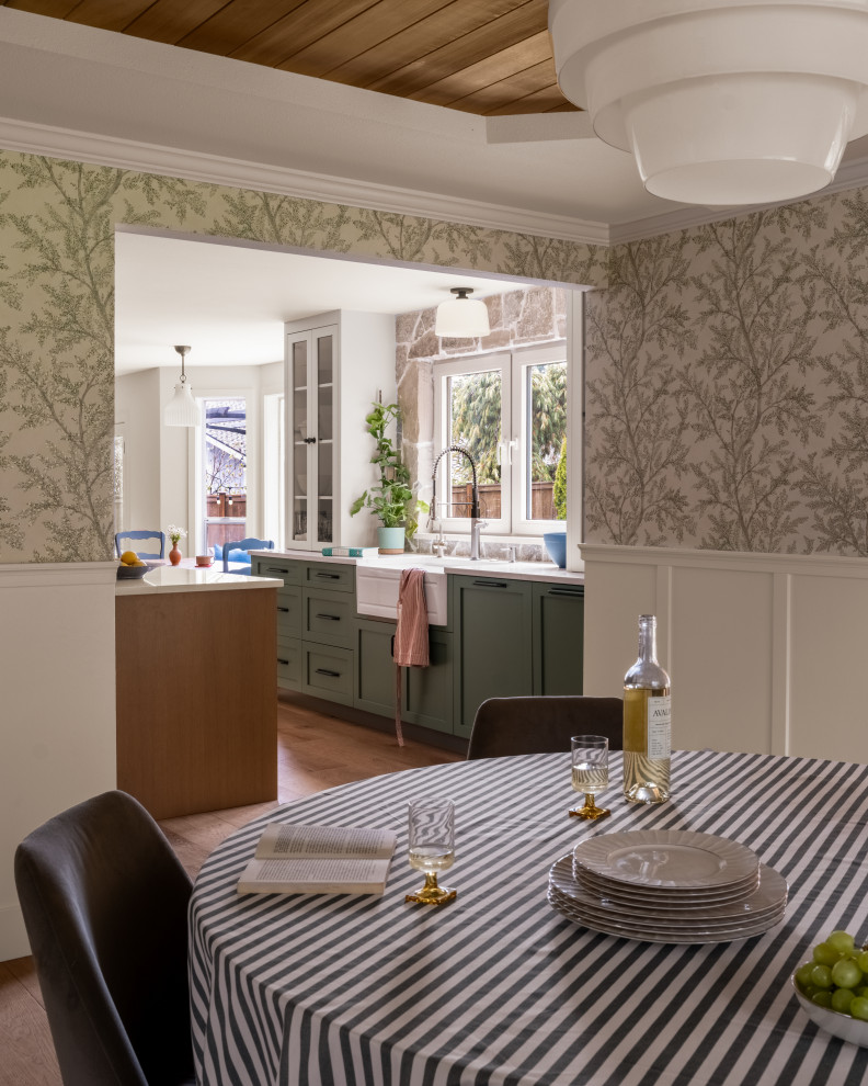 Transitional dining room photo in Seattle